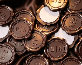 Custom Initials & Logo Self-Adhesive Wax Seal Stickers, Personalized Couples Wedding Self-Adhesive Wax Seal, Handmade Initials Wax Seals Kit