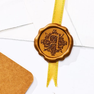 Kit di timbri per sigillo di cera con lettera Iris personalizzata per matrimonio o regalo, timbro per sigillo di cera personalizzato per matrimonio di coppia, kit di sigilli di cera personalizzati con qualsiasi logo