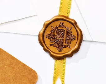 Custom Iris Letter Wax Seal Stamp Kit for Wedding or Gift, Personalized Couples Wedding Wax Seal Stamp, Custom Any Logo Wax Seal Kit