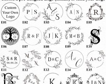 Custom Any Initial or Logo Wedding Embosser Stamp - Wedding Initial Monogram Metal Embosser Stamp, Wedding Envelop Embosser, Logo Stamp