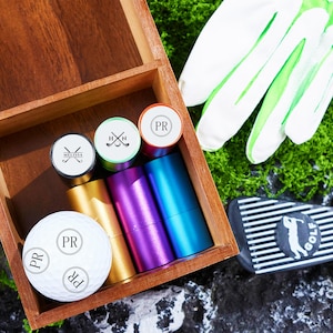 Sello de pelota de golf personalizado para golfistas, papá, Día del Padre: sello de pelota de golf personalizado con tinta, fabricante de pelotas de golf personalizadas para hombres con caja