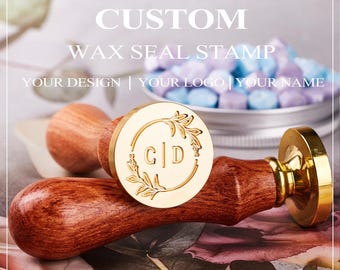 Custom Wax Seal Stamp Kit for Wedding or Gifts , Personalised Couples Wedding Wax Stamp Seal Kit , Custom Any Letter or Logo Wax Seal Stamp