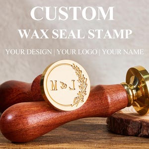 Elegante set di timbri in ceralacca personalizzati con iniziali per matrimonio/regalo – Kit di sigilli in ceralacca per inviti di matrimonio personalizzati – Kit di timbri in ceralacca personalizzati