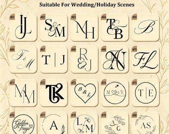Custom Couples Monogram Wax Seal Stamp Kit for Gift & Wedding, Personalized Couples Wax Stamp Set, Custom Any Initial or Logo Wax Seal Kit