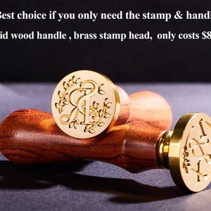 Kit de carimbo de cera personalizado para convite de casamento, qualquer logotipo pode ser gravado, kit de carimbo de cera com iniciais para presente, selo de cera de casamento personalizado