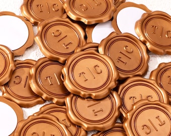 Custom Logo Self-Adhesive Wax Seal Stickers, Personalized Monogram Wax Seals, Custom Initial Seals for Wedding Stationery & Party L85H