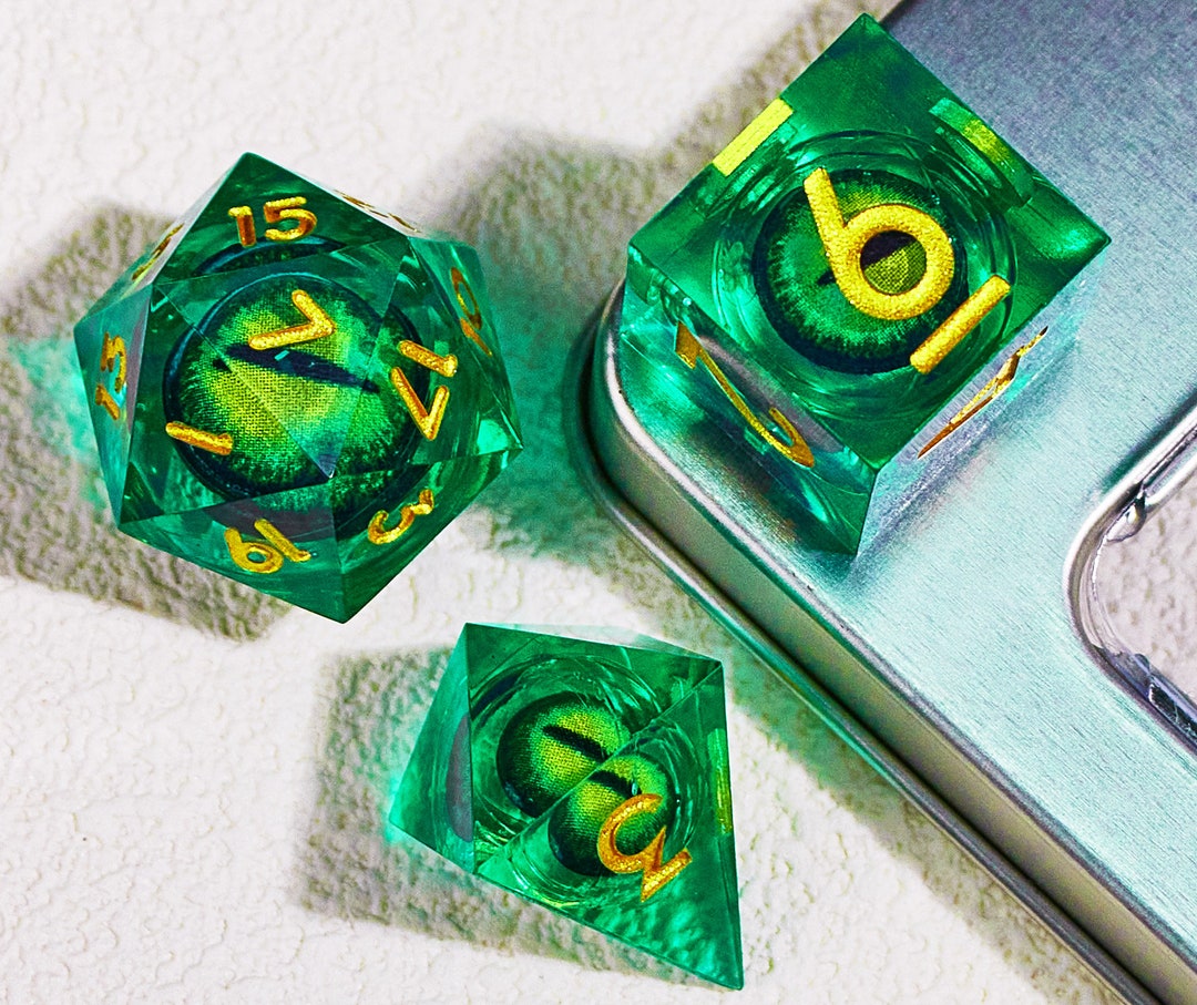Beholder's Eye Dnd Dice Set Liquid Core for D&d Gifts , Full Liquid
