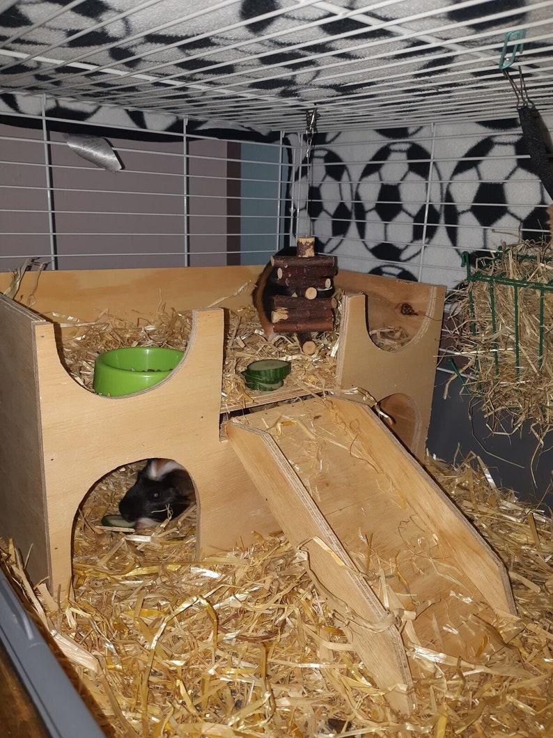Guinea Pig House Shelter Hide Out Castle two tiered hideaway Etsy