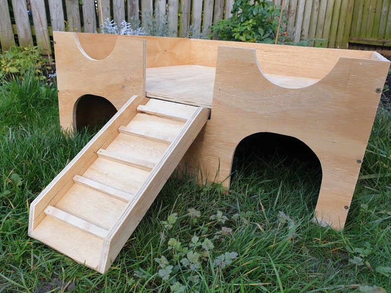 Large Guinea Pig House Shelter Hide Out Castle Two Tiered Etsy Australia