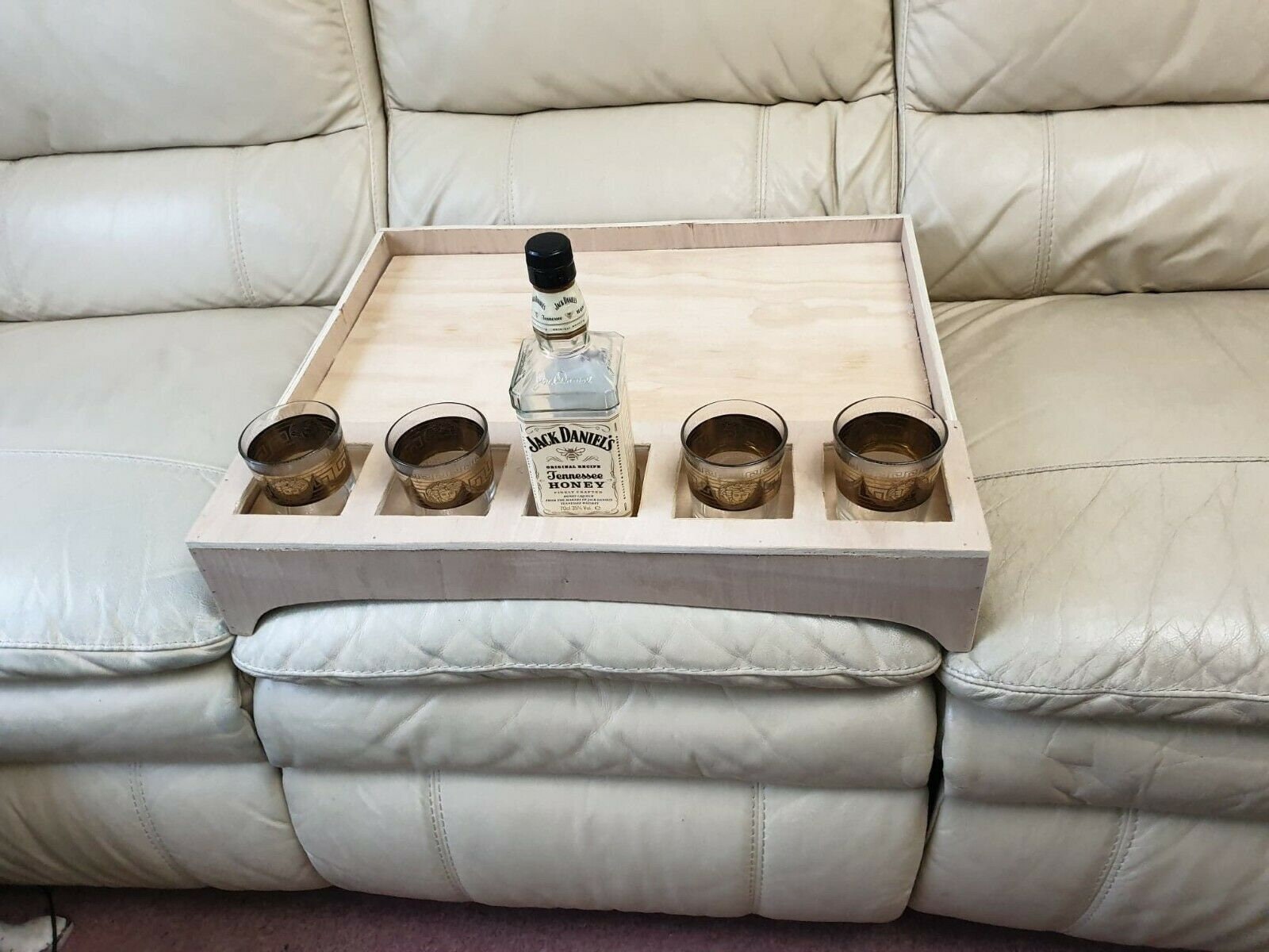 5 Slots/Holder Serving Tray Sofa Bed Tray Stand Table Arm Rest Organizer Remote Storage Caddy