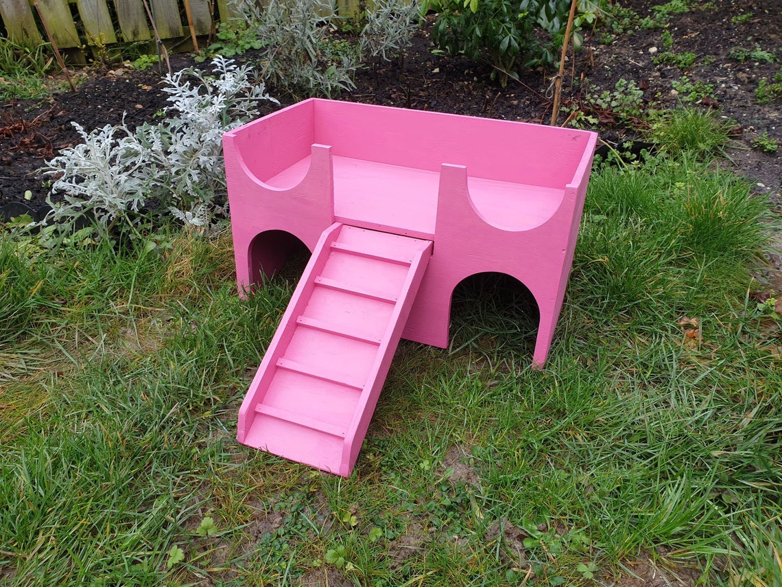 Guinea Pig Castle House Shelter Hide Out two tiered hideaway Etsy