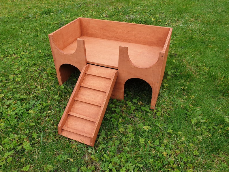 Guinea Pig House Shelter Hide Out Castle two tiered hideaway Etsy