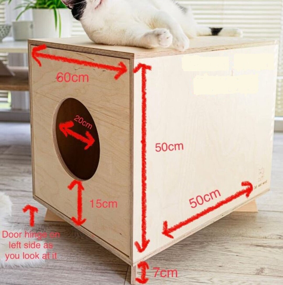 Cat Litter Tray Enclosure Wood House Hideaway Furniture Etsy