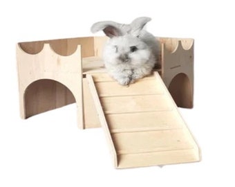 Hamster Mega Fort Castle Wooden House Shelter Hideout Hideaway