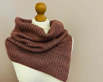Col en mohair et merinos tricoté main cadeau accessoire hiver