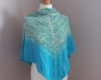 Châle Meera tricoté main laine mérinos cadeau accessoire fait main