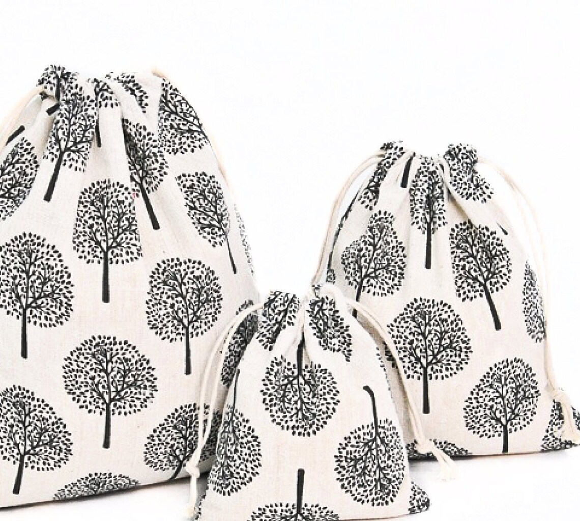 Set of 2 Eco Friendly Cotton Storage Bags Produce Bag Reusable Etsy