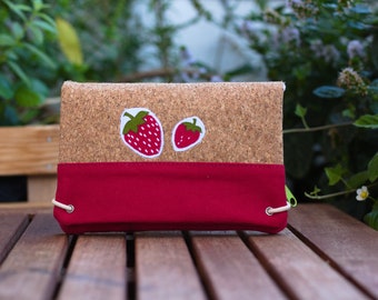 Tobacco bag cork strawberry / tobacco bag