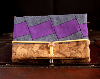 Tobacco pouch ROYAL / purple patchwork / tobacco pouch