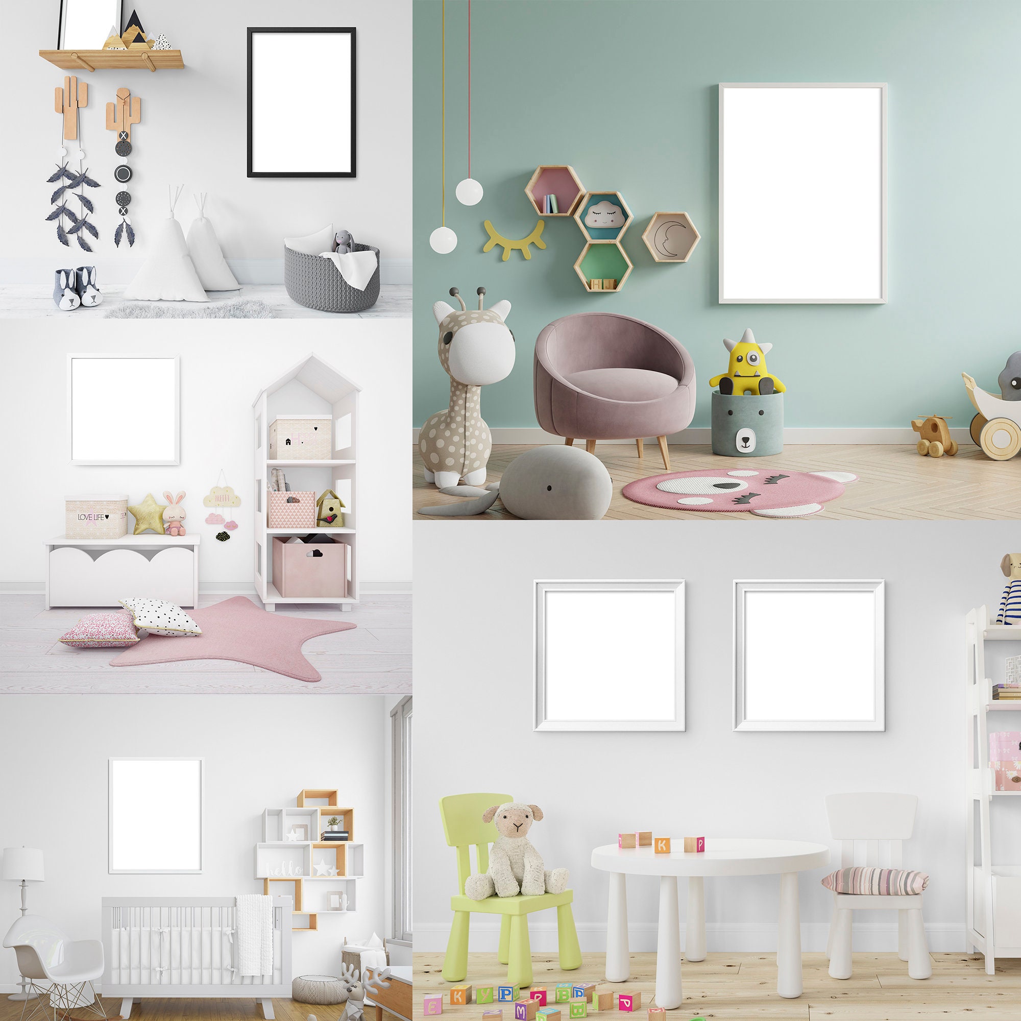 Nursery Frame Bundle Kids Room Frame Mockup Nursery Mockup Etsy