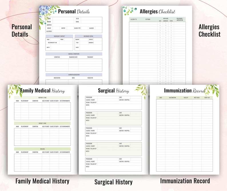 medical-planner-printable-medical-kit-healthcare-planner-etsy