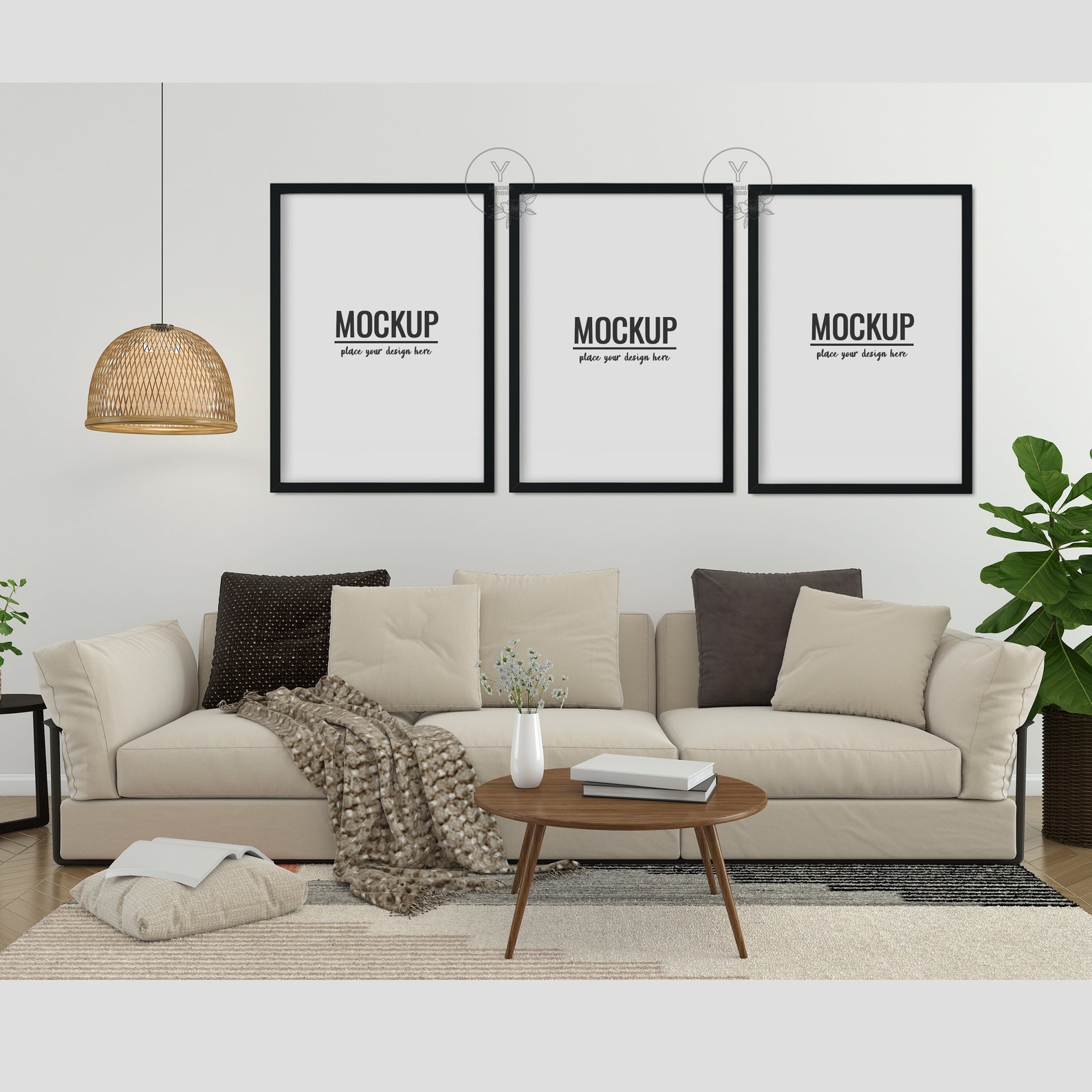 3 Frame Mockup A4 8 x 10 Frame Mock Up Black White Living Etsy