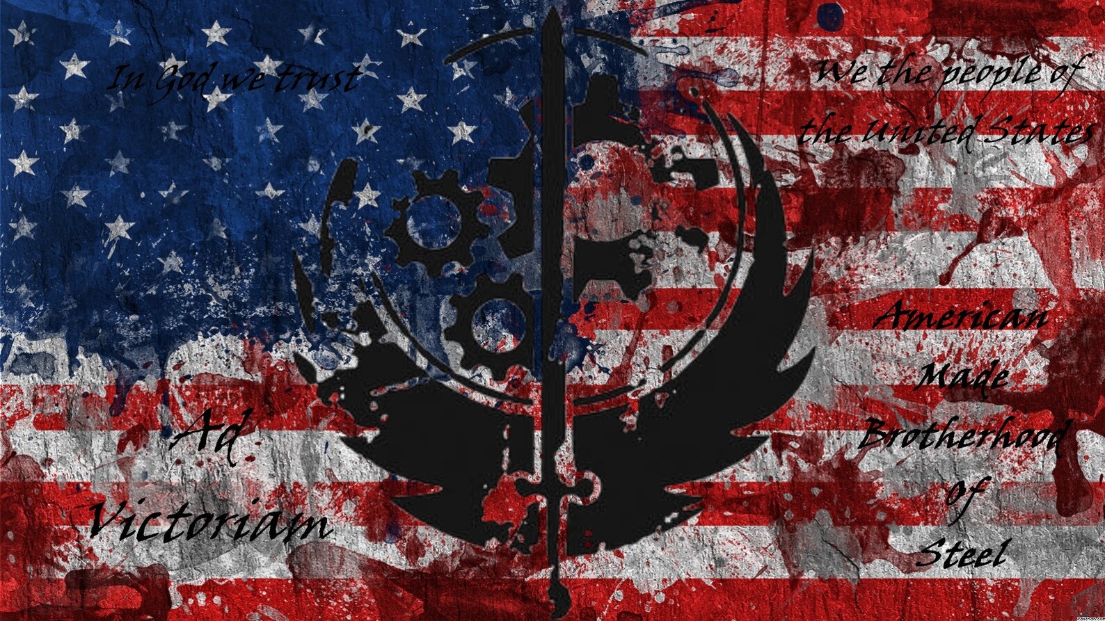 Brotherhood of Steel American Flag Wallpeper - Etsy
