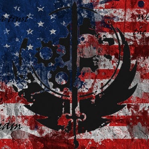 Brotherhood of steel american flag wallpeper