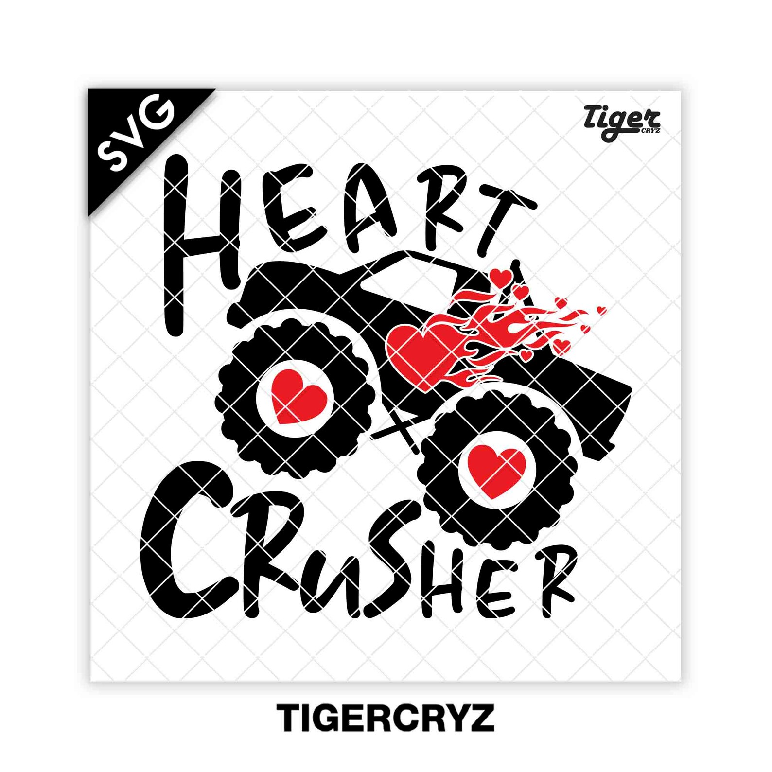 Heart Crusher SVG Valentine day SVG Silhouette VectorClip | Etsy