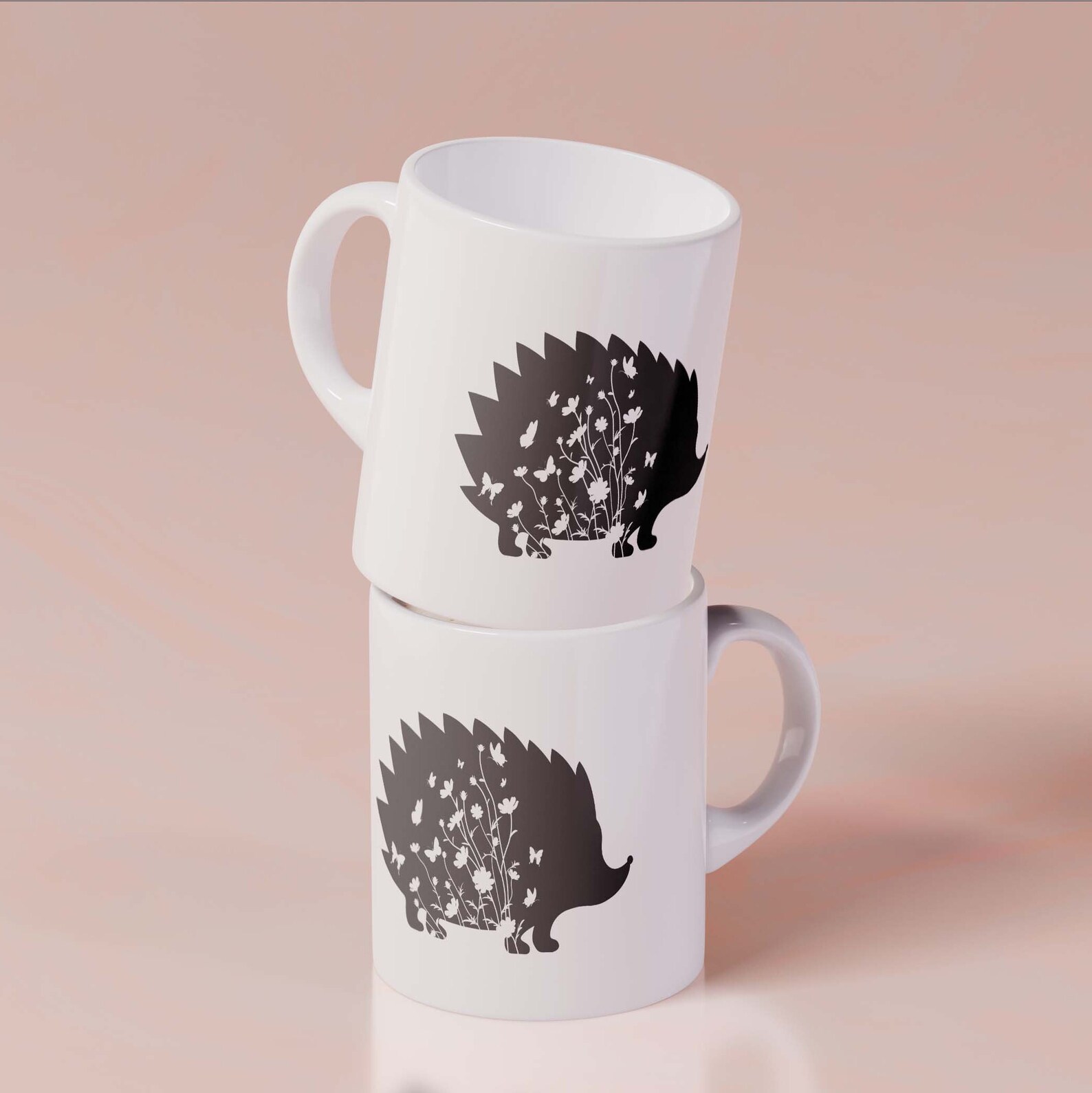 Download Hedgehog Floral Svg Hedgehog silhouette Digital | Etsy