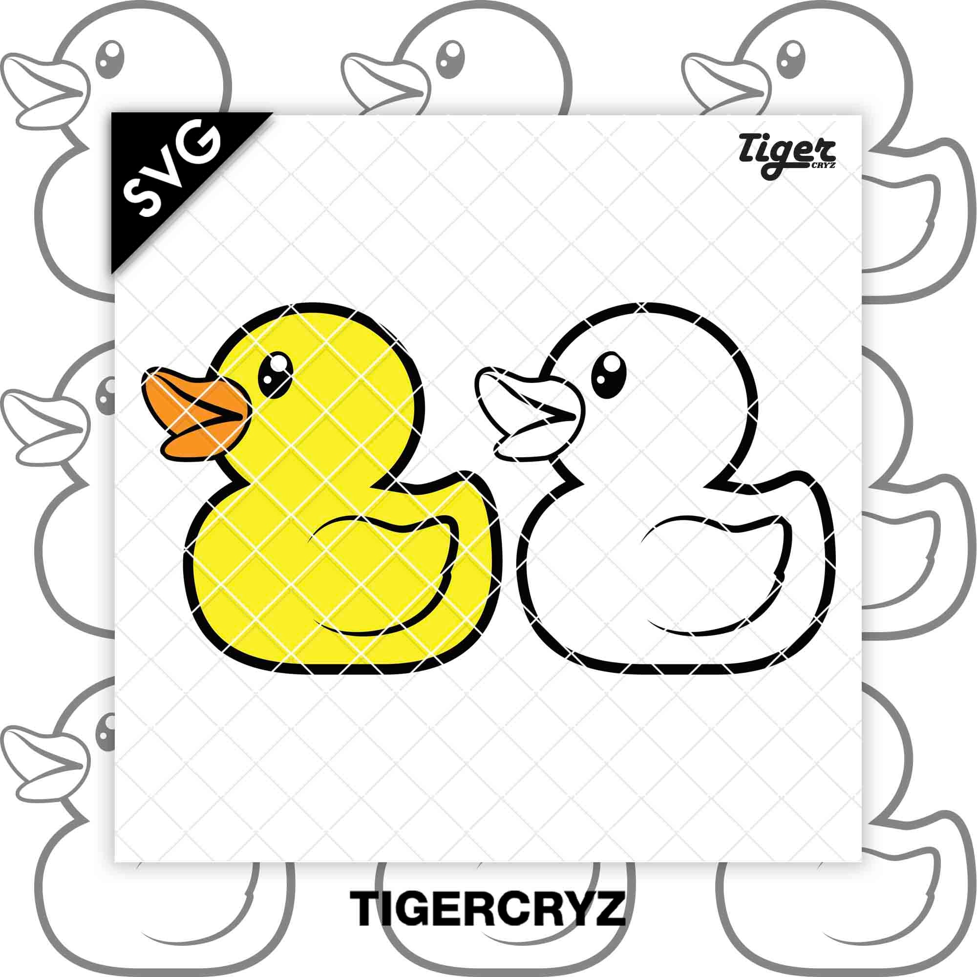 Yellow Rubber Duck Svg Silhouette, Vector,clip Art Design Cut File for
