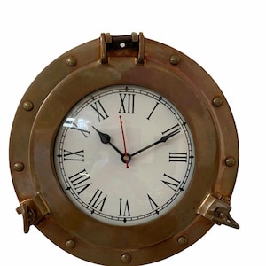 Brass Clock Porthole, Round Porthole, Wall Clock Porthole, Ship Porthole, For Home & Office Decor