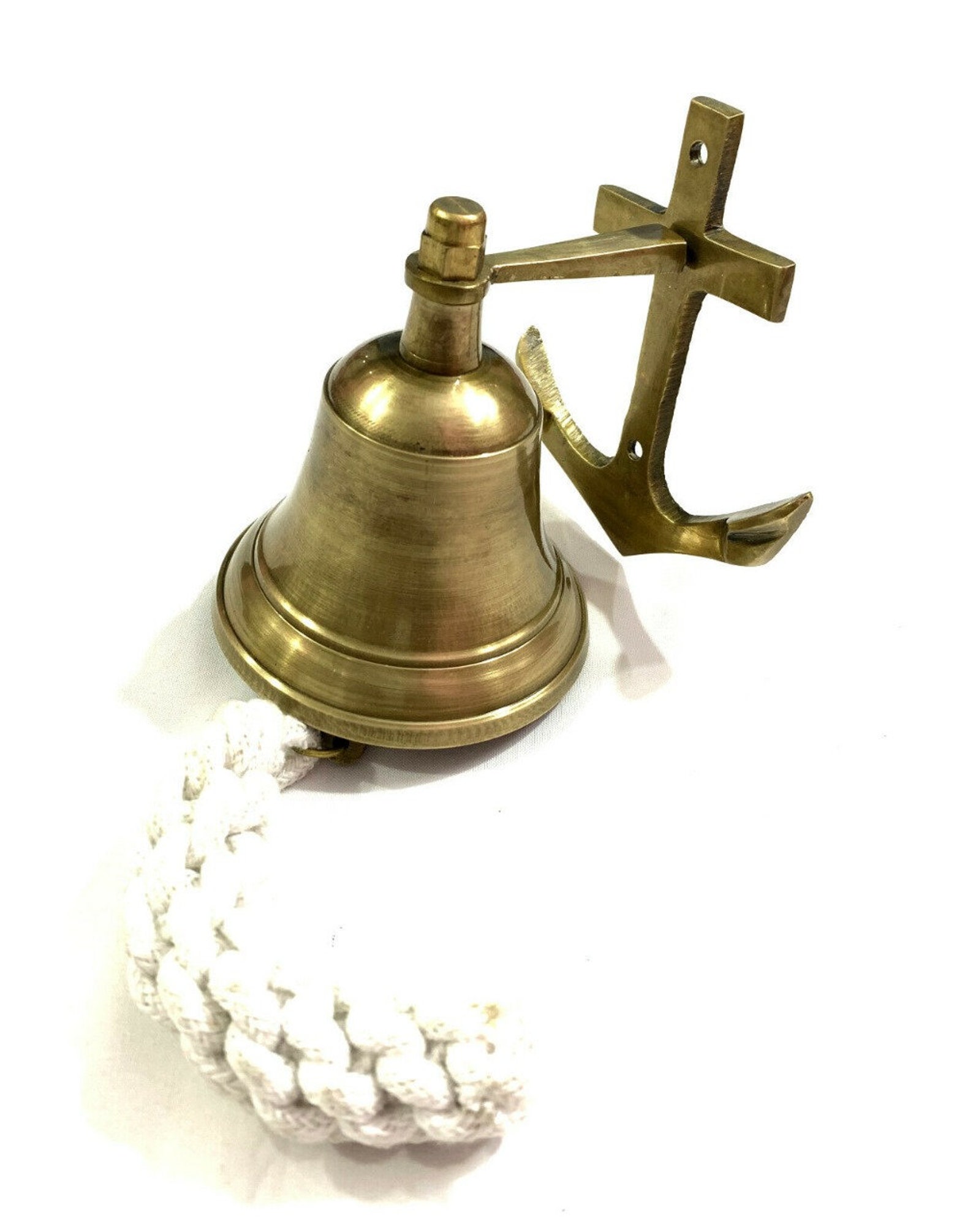 Nautical Antique Finish Brass Bell with Anchor Ship Boat Wall Etsy