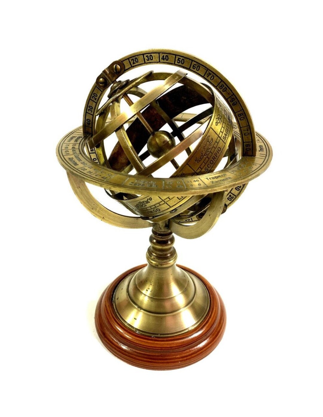 Nautical Brass Armillary Wooden Base Armillary Armillary Etsy