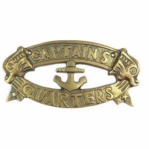 Captains Quarters Sign: Nautical Aluminum Plaque, Door & Wall Decor