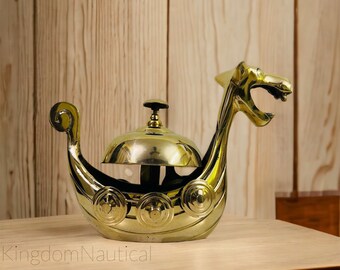 Brass Dragon Service Bell: Reception Desk Counter Bell
