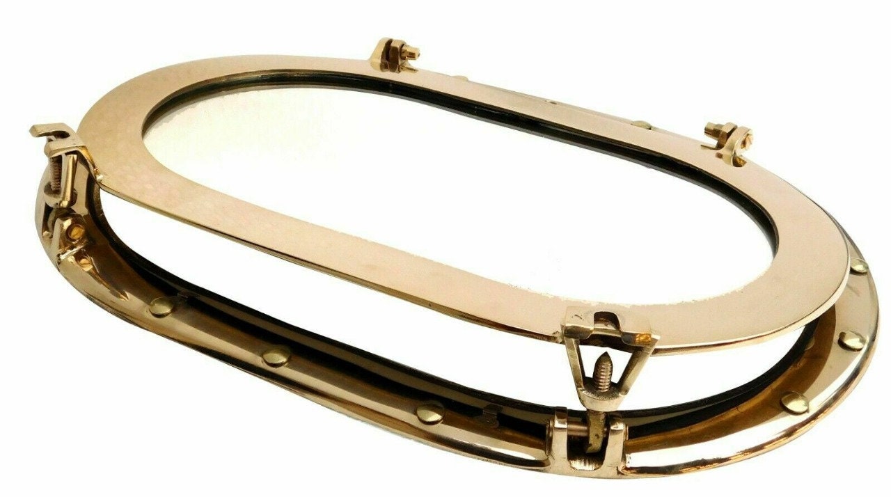 Oval Brass Porthole Shinny Porthole Ship Porthole Hanging Etsy Canada