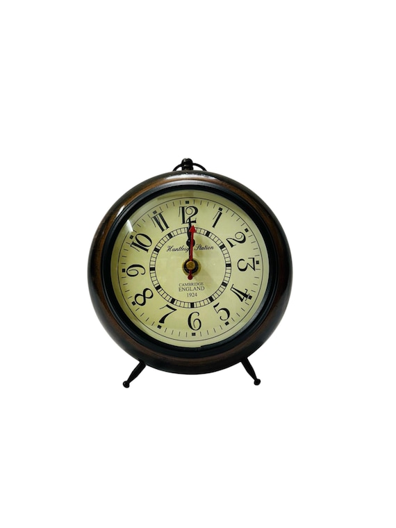 Desk Clock | Retro Table Clock | Huntley Station Cambridge 1924 Style | Nautical Look Home Decor
