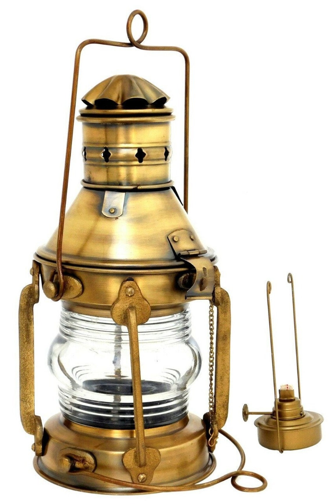 Nautical Antique Maritime Oil Lamp Boat Anchor Ship Lantern Etsy