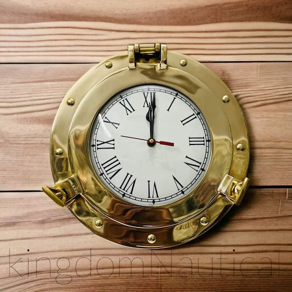 Porthole Clock Brass Porthole Nautical Wall Clock Round Porthole