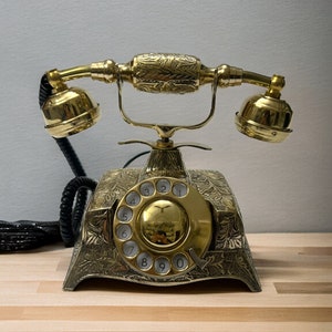 Brass Maharaja Engraved Working Telephone