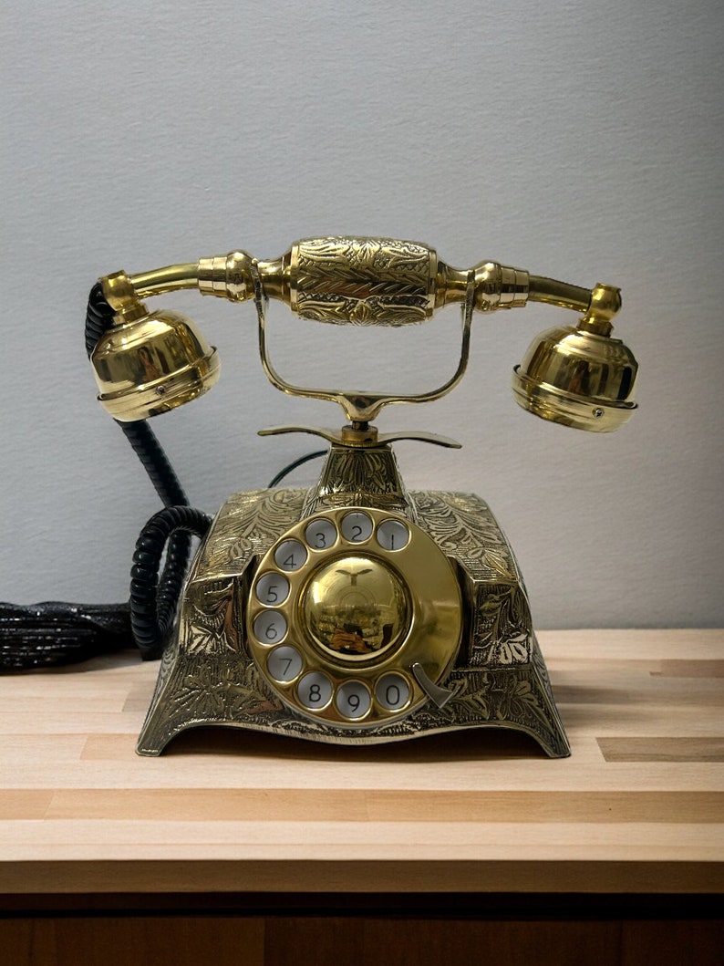 Brass Maharaja Engraved Working Telephone
