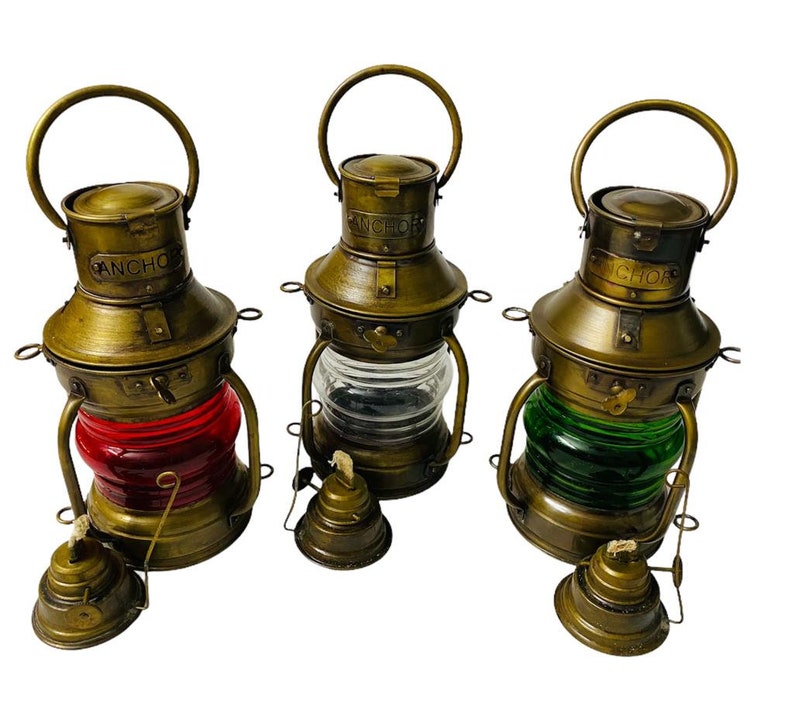 Set of 3 Oil Lamp Anchor Oil Lamp Oil Lantern Ship Oil Etsy