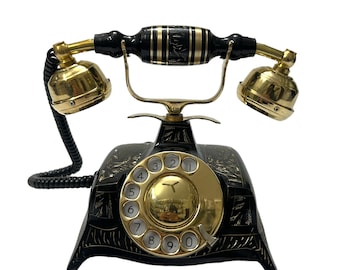 Vintage Telefon mit Wählscheibe - Retro Style Schreibtisch Telefon Dekor