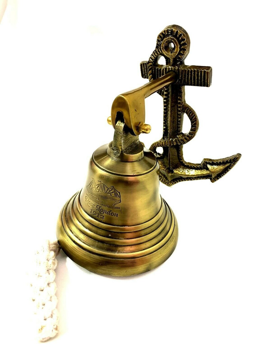 Nautical Brass Anchor Wall Hanging Bell Maritime Ship Calling Etsy