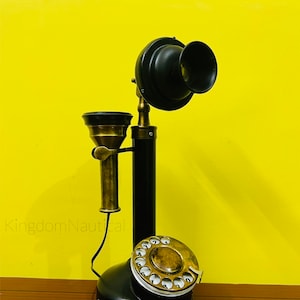 Nautical Brass Candlestick Telephone: Working Landline, Collectible Decor