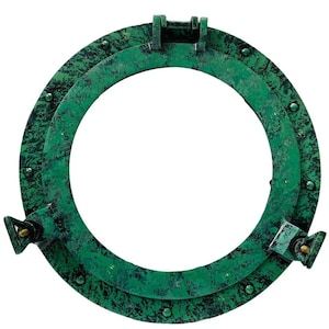 12&#39;&#39; Green Patina Porthole, Marine Ship Mirror Porthole, Unique Style Porthole For Decor