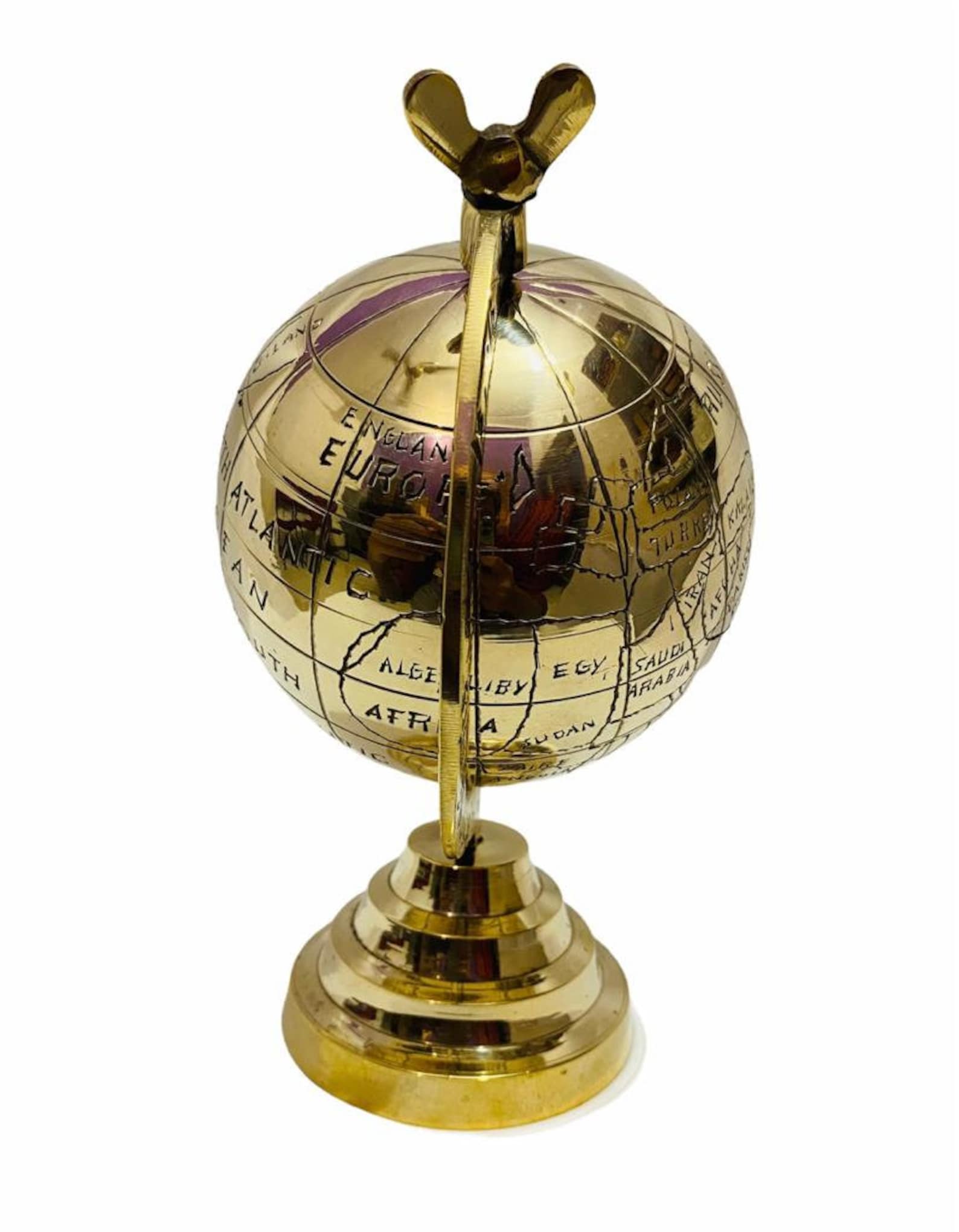 Nautical Handmade Brass Rotating Globe For Home & Office decor Etsy