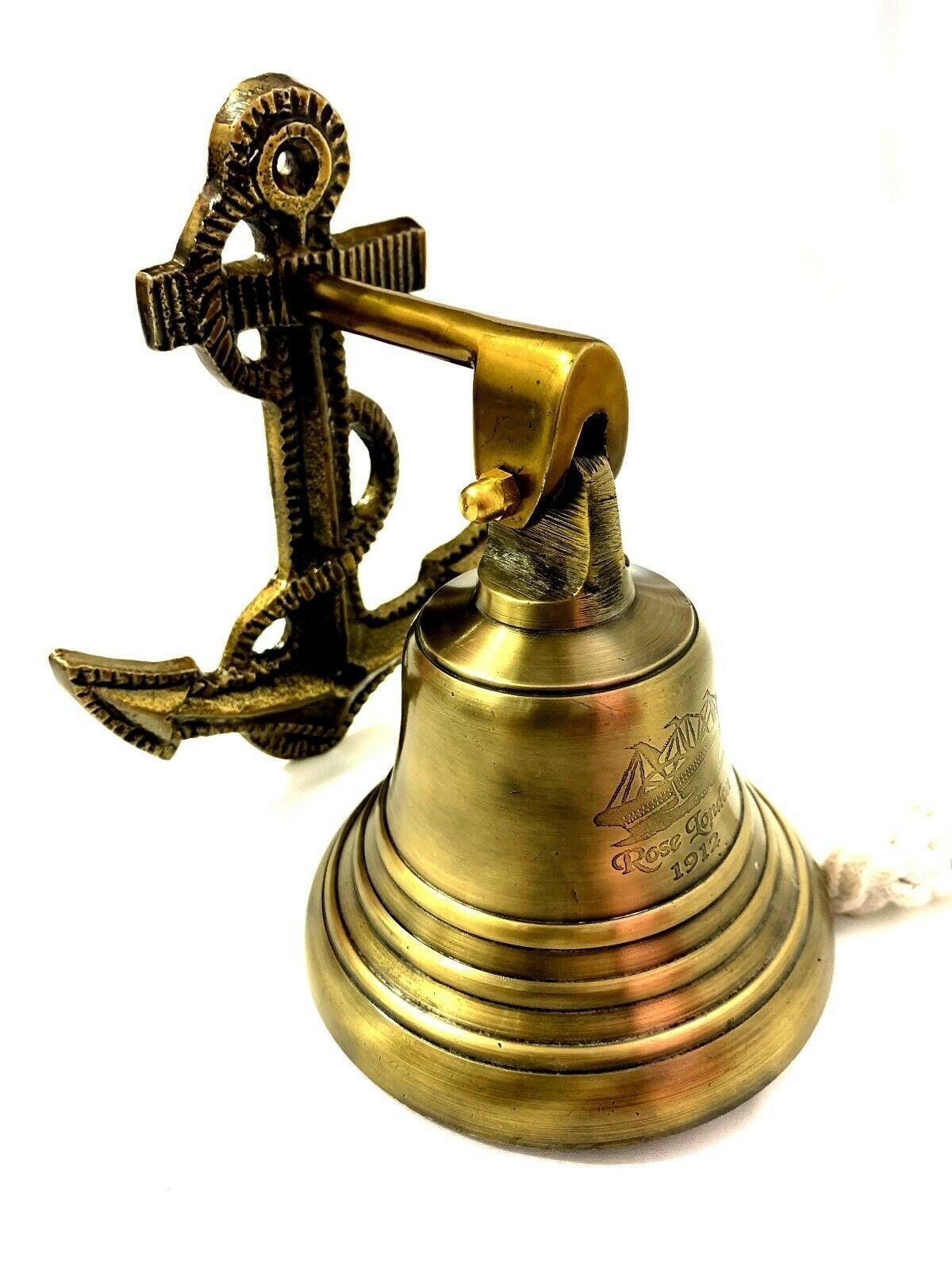 Nautical Brass Anchor Wall Hanging Bell Maritime Ship Calling Etsy