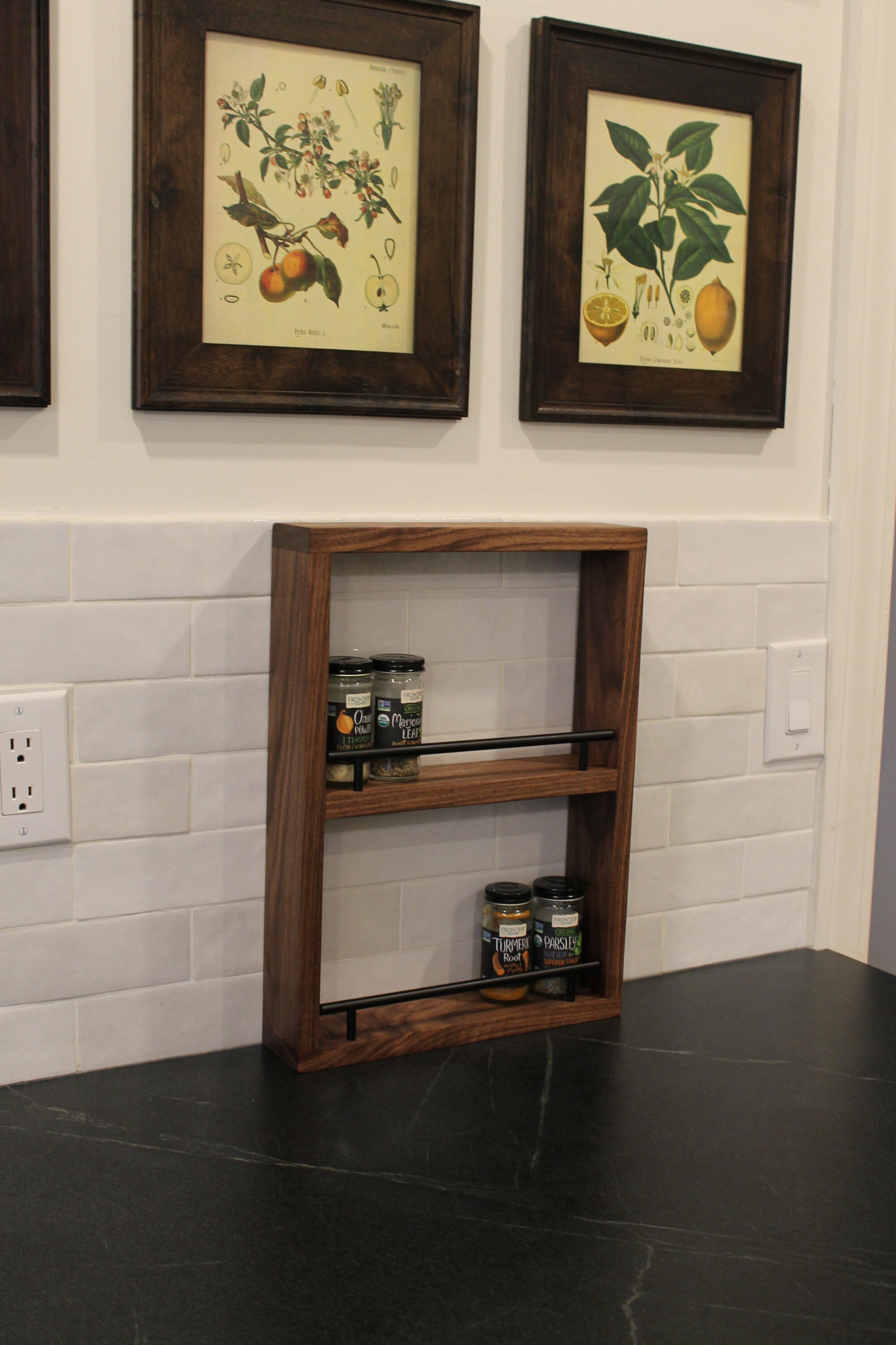 Floating Supplement Rack Hardwood Spice - Supplement Rack - Etsy